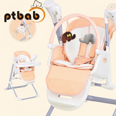 2020 electric high chair baby feeding metal material with multifunctional 2 in 1 cradle swing